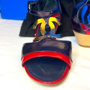 Chanel Sandal 35B Navy Blue/Pink
